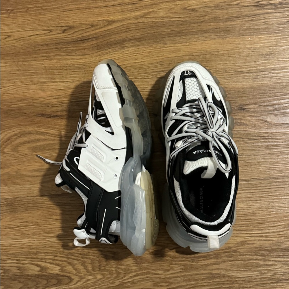 Balenciaga White and Black Track Sneakers - Picture 6 of 7